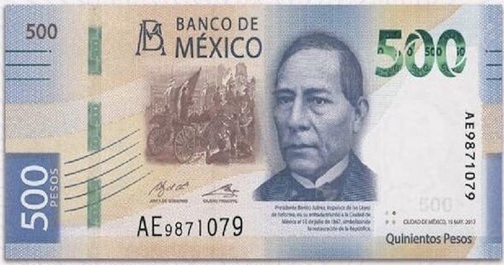 Frida Kahlo and Diego Rivera on the Mexican 500 pesos notes